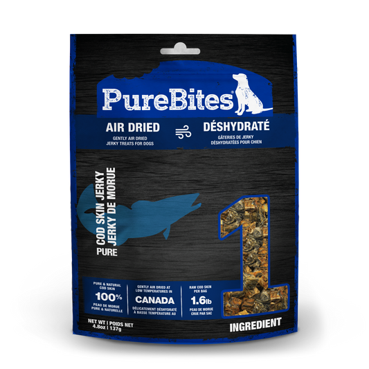 PureBites Cod Jerky Dog Treats, 1 Ingredient, Made in Canada