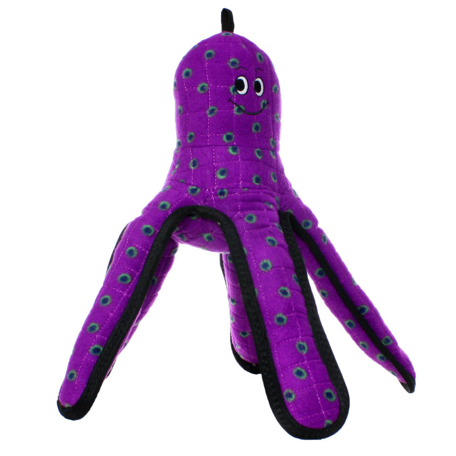 TUFFY - World's Tuffest Soft Dog Toy - Ocean Creature Octopus - Squeakers - Multiple Layers. Made Durable, Strong & Tough. Interactive Play (Tug, Toss & Fetch). Machine Washable & Floats.