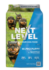 Next Level Super Premium Dog Food – HI-PRO Puppy – Dry Kibble for Dogs for Small Breeds at All Life Stages – 28% Protein, Beef, Pork, Fish, Chicken with Gluten Free Grains