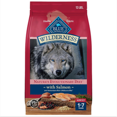 Blue Buffalo Wilderness Adult High-Protein Dry Dog Food Natural Salmon WITH WHOLESOME GRAINS