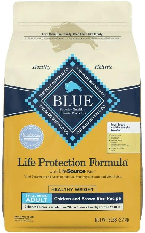 Blue Buffalo Life Protection Formula Healthy Weight Small Breed Dry Dog Food, Supports an Ideal Weight, Made with Natural Ingredients, Chicken & Brown Rice Recipe