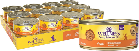 Wellness Complete Health Pate Adult Wet Cat Food, Natural, Protein-Rich, Grain Free