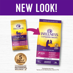 Wellness Complete Health Adult Dry Cat Food for Indoor Cats, Grain Free, Natural, Salmon and Herring Meal