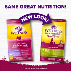 Wellness Complete Health Small Breed Dry Dog Food with Grains, Natural Ingredients, Made in USA with Real Turkey, For Dogs Up to 25 lbs (Adult, Healthy Weight Turkey & Rice)