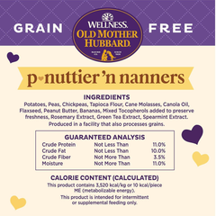 Wellness Old Mother Hubbard P-Nuttier 'N Nanners Dog Biscuits, Natural, Training Treats, Peanut Butter & Banana Flavor, Mini Size