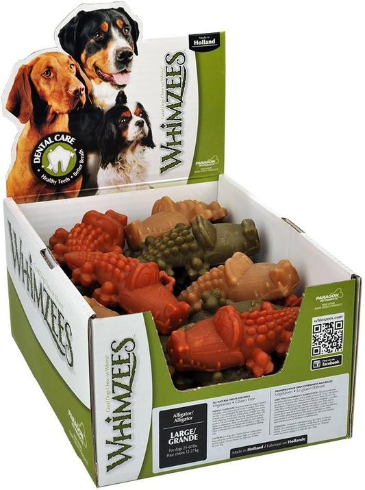 Whimzees Paragon Alligator Dental Chews for Large Dogs
