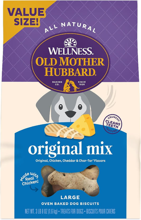 Wellness Old Mother Hubbard Original Mix Dog Biscuits, Natural, Training Treats, Four Flavors, Large Size