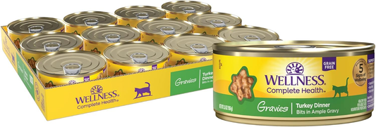 Wellness Complete Health Gravy Adult Wet Cat Food, Natural, Protein-Rich, Grain Free (Turkey Dinner)