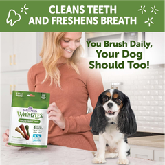 Whimzees Wellness Daily Brushzees Dog Dental Treats, Natural Chews, Small Size Stick