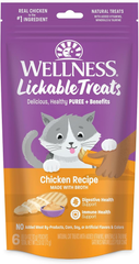 Wellness Lickable Treats Soft Puree Natural Grain Free Adult Cat Treats, Chicken Recipe
