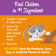 Wellness Lickable Treats Soft Puree Natural Grain Free Adult Cat Treats, Chicken Recipe