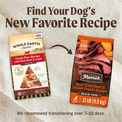 Whole Earth Farms Natural Grain Free Dry Kibble, Wholesome And Healthy Dog Food, Pork, Beef, And Lamb Recipe