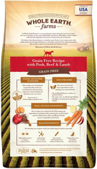 Whole Earth Farms Natural Grain Free Dry Kibble, Wholesome And Healthy Dog Food, Pork, Beef, And Lamb Recipe