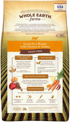 Whole Earth Farms Natural Grain Free Dry Kibble, Wholesome and Healthy Dog Food, Chicken and Turkey Recipe
