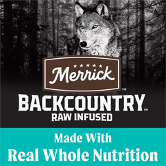 Merrick Backcountry Grain Free Dry Adult Dog Food, Kibble With Freeze Dried Raw Pieces, Game Bird Recipe