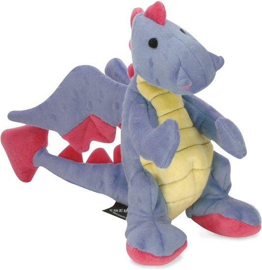 goDog Bubble Plush Dragons Squeaky Dog Toy, Chew Guard Technology - Periwinkle