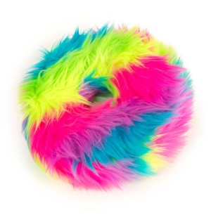 goDog Furballz Rings Durable Plush Squeaker Dog Toy