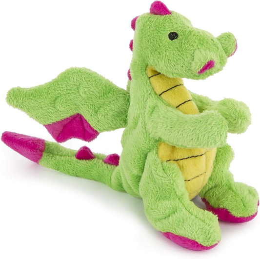 goDog Bubble Plush Dragons Squeaky Dog Toy, Chew Guard Technology - Bright Green