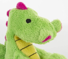 goDog Bubble Plush Dragons Squeaky Dog Toy, Chew Guard Technology - Bright Green