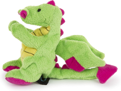 goDog Bubble Plush Dragons Squeaky Dog Toy, Chew Guard Technology - Bright Green
