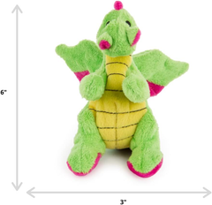 goDog Bubble Plush Dragons Squeaky Dog Toy, Chew Guard Technology - Bright Green