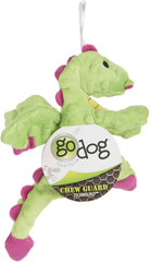 goDog Bubble Plush Dragons Squeaky Dog Toy, Chew Guard Technology - Bright Green