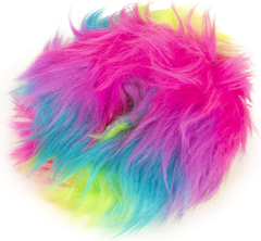 goDog Furballz Ring Squeaky Plush Dog Toy, Chew Guard Technology - Rainbow