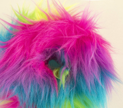 goDog Furballz Ring Squeaky Plush Dog Toy, Chew Guard Technology - Rainbow
