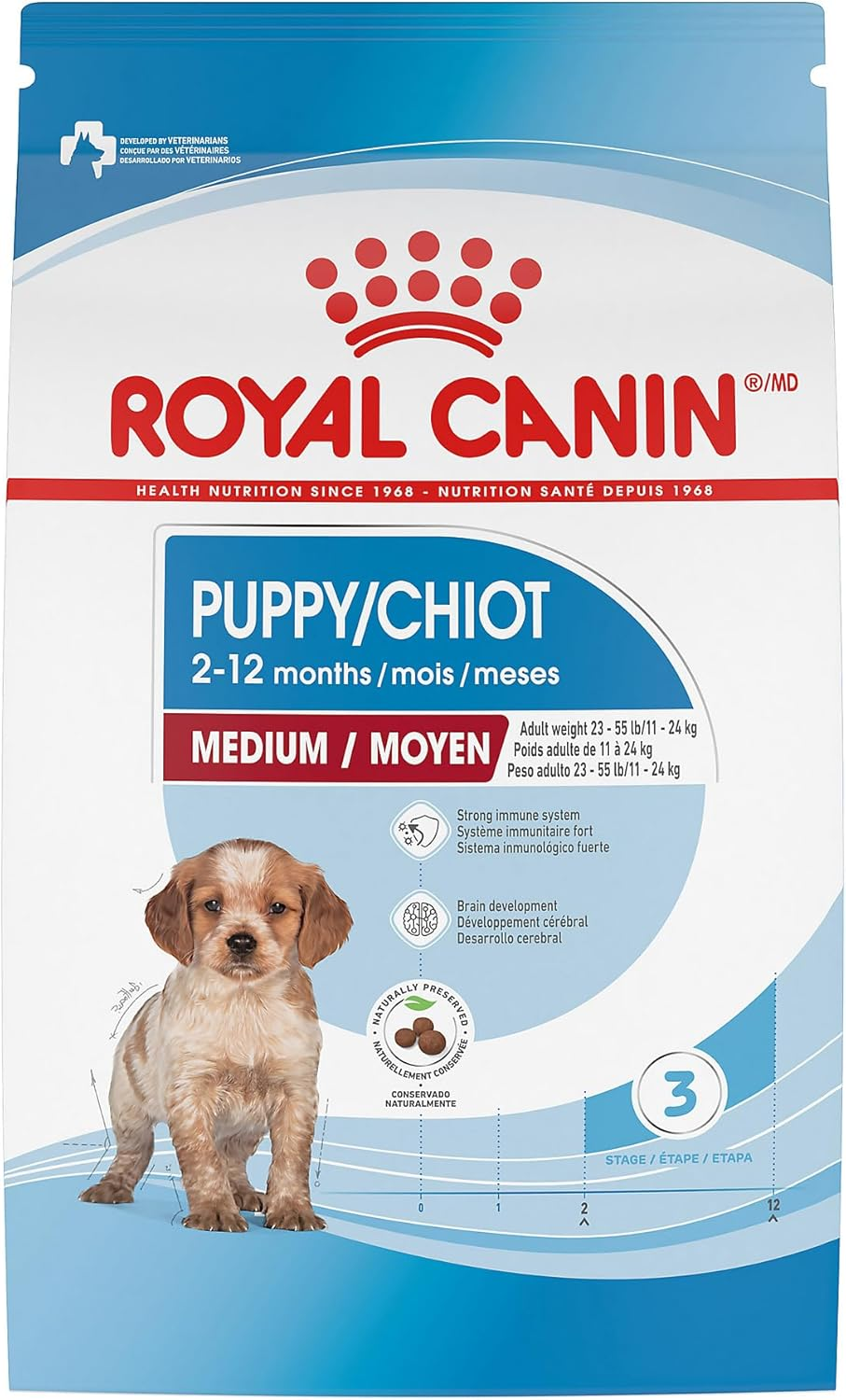 Royal Canin Size Health Nutrition Medium Breed Dry Puppy Food, Supports Brain Development, Immune Support and Digestive Health