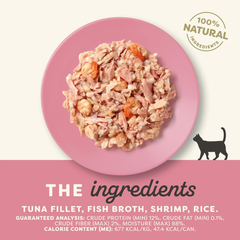 Applaws Natural Wet Cat Food in Broth, Limited Ingredient Canned Wet Cat Food, No Additives, Made with Natural Ingredients, Tuna Fillet & Shrimp in Broth