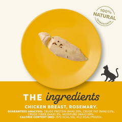 Applaws Natural Cat Treats, Grain-Free Single Ingredient Cat Treats, Whole Protein Fillet Cat Treats, Healthy Cat Snacks, No Artificials (Whole Chicken & Rosemary Loin)