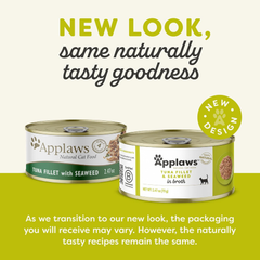 Applaws Natural Wet Cat Food, Limited Ingredient Canned Wet Cat Food, Tuna with Seaweed in Broth