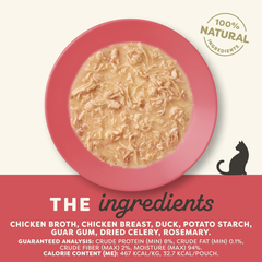 Applaws Natural Wet Cat Food in Gravy, Limited Ingredient Wet Cat Food Pouches, No Additives, Made with Natural Ingredients, Chicken Breast & Duck in Gravy