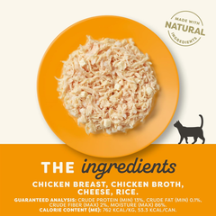 Applaws Wet Cat Food, 24 Count, Limited Ingredient Canned Wet Cat Food, Chicken Breast with Cheese in Broth