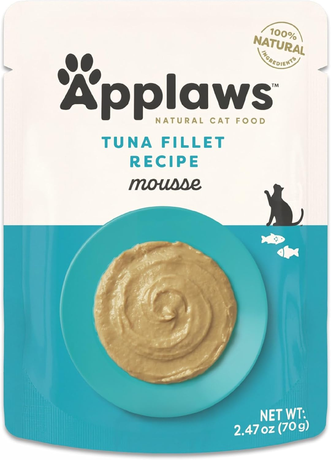 Applaws Natural Wet Cat Food in Mousse, Limited Ingredient Wet Cat Food Pouches, No Additives, Made with Natural Ingredients, Tuna Fillet in Mousse