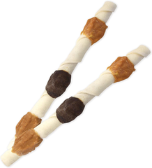 Cadet Gourmet Shish Kabob Dog Chews for Large Dogs, Rawhide Treats with Chicken and Sweet Potato, Healthy & Natural Beef Hide, 10-Inch Sticks