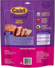 Cadet Gourmet Duck Breast Jerky Dog Treats, Healthy, Long-Lasting High-Protein Training Treats for Small & Large Dogs