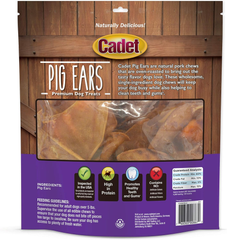 Cadet Natural Pig Ears for Dogs, Long Lasting & Natural Chew Treats for Dogs