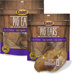 Cadet Natural Pig Ears for Dogs, Long Lasting & Natural Chew Treats for Dogs
