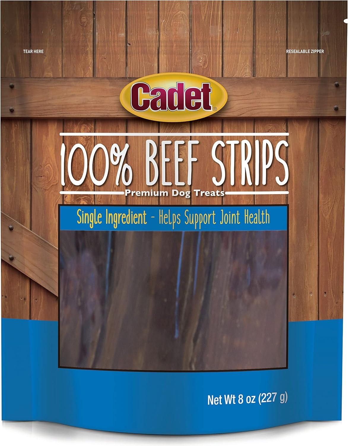 Cadet 100% Beef Strips Dog Chew Sticks, Long-Lasting Single-Ingredient Natural Treats, High-Protein, Perfect for Small & Large Breeds