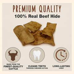 Cadet Premium Grade Beef Hide for Dogs, Long-Lasting Rawhide Chips, Single Ingredient Dog Chews, Peanut Butter Flavor