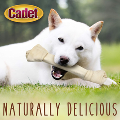 Cadet Premium Grade Beef Hide for Dogs, Long-Lasting Rawhide Knotted Bones Single-Ingredient Dog Chews, 13-Inch