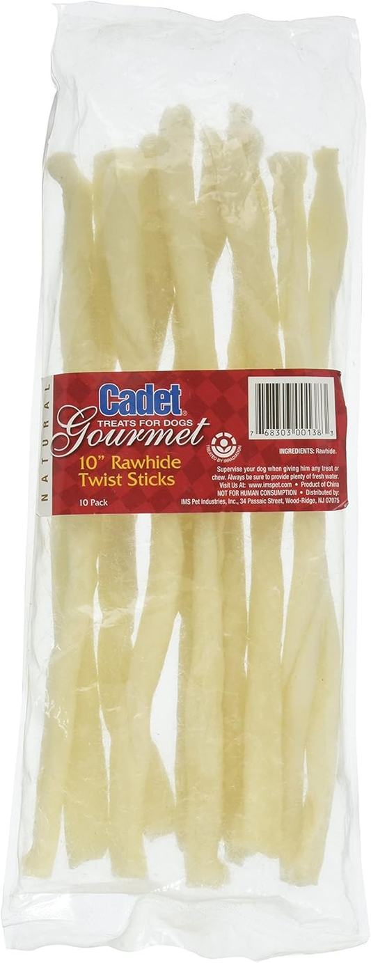 Rawhide Twisty Stick, White