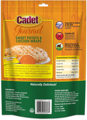 Cadet Gourmet Sweet Potato & Chicken Wraps Limited-Ingredient Dog Chews, Healthy and Natural Training Treats for Small and Large Dogs