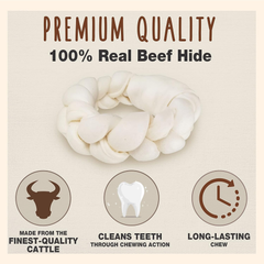 Cadet Premium Grade Beef Hide for Dogs, Long Lasting Rawhide Donut Bone, Single Ingredient Dog Chews
