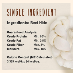 Cadet Premium Grade Beef Hide for Dogs, Long Lasting Rawhide Donut Bone, Single Ingredient Dog Chews
