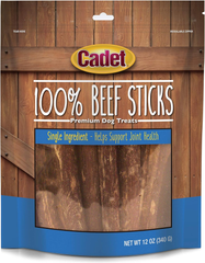 Cadet 100% Beef Strips Dog Chew Sticks, Long-Lasting Single-Ingredient Natural Treats, High-Protein, Perfect for Small & Large Breeds