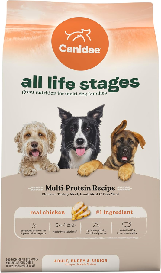 Canidae All Life Stages Multi-Protein Recipe with Chicken, Turkey, Lamb, and Fish – High Protein Premium Dry Dog Food for All Ages, Breeds, and Sizes