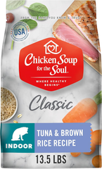 Chicken Soup For The Soul Classic Dry Indoor Adult Cat Food, Tuna & Brown Rice Recipe | Soy, Corn & Wheat Free, No Artificial Flavors or Preservatives