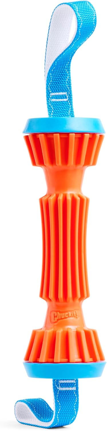 Chuckit! Rugged Bumper Dog Toy - Durable Fetch Stick with TPR Ridges for Easy Grip - Tug-of-War Toy for Medium and Large Dogs - Floats in Water